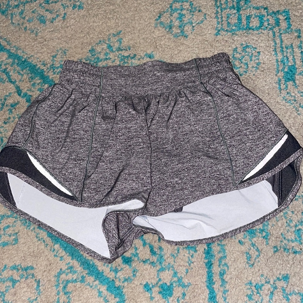 gray lulu shorts , low rise , size 2